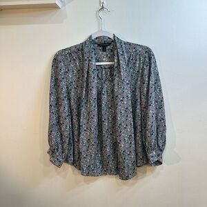 Banana Republic Floral Blouse - green and pink